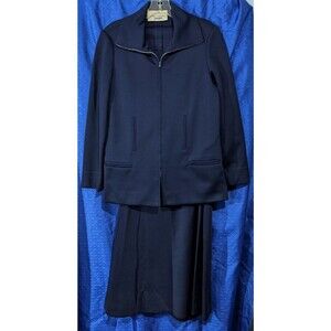 KIMBERLY Navy Blue Skirt and Jacket Set ~ Size 8-10 ~  Neiman Marcus ~ Vintage
